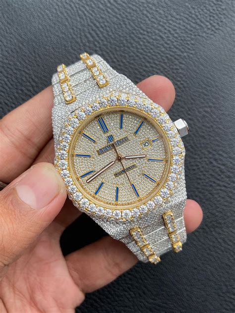 fake bling out watches|iced out watch bezel.